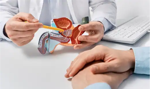 비뇨기과 전문의가 환자의 증상을 파악하고 검사를 진행합니다.